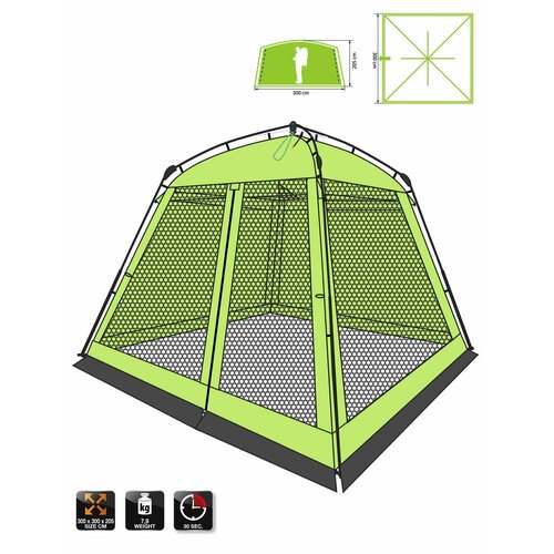 Палатка-шатер Norfin TORINO NF, полуавтоматическая (NF-10803) палатка norfin hake 4 nf nf 10406