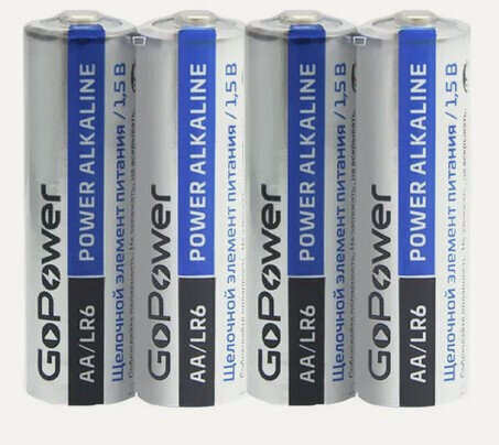 Изображение товара Батарейка Gopower LR6 AA BOX20 Shrink 4 Alkaline 1.5V (00-00017748)