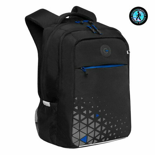 Рюкзак молодёжный, 39 x 26 x 19 см, 356, эргономичная спинка, отделение для ноутбука, чёрный RB-356-2 2