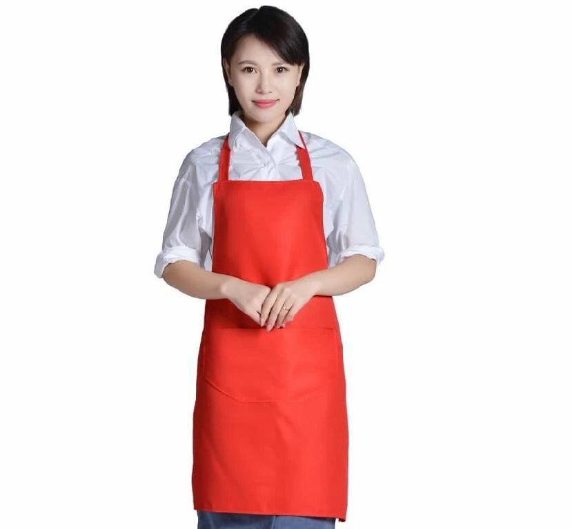 фото Фартук мастера с карманом, красный