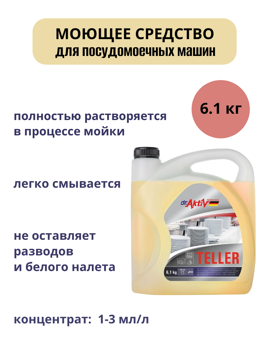 Средство моющее универсальное для посудомоечных машин Dr.Aktiv Teller 6.1кг. SINTEC