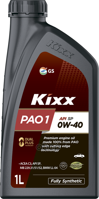 Kixx Масло Моторное 0W40 Kixx 1Л Синтетика Pao 1 Api Sp Acea C3