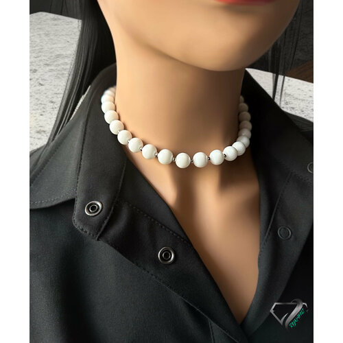 Колье RYKAMI, агат, длина 40 см, белый