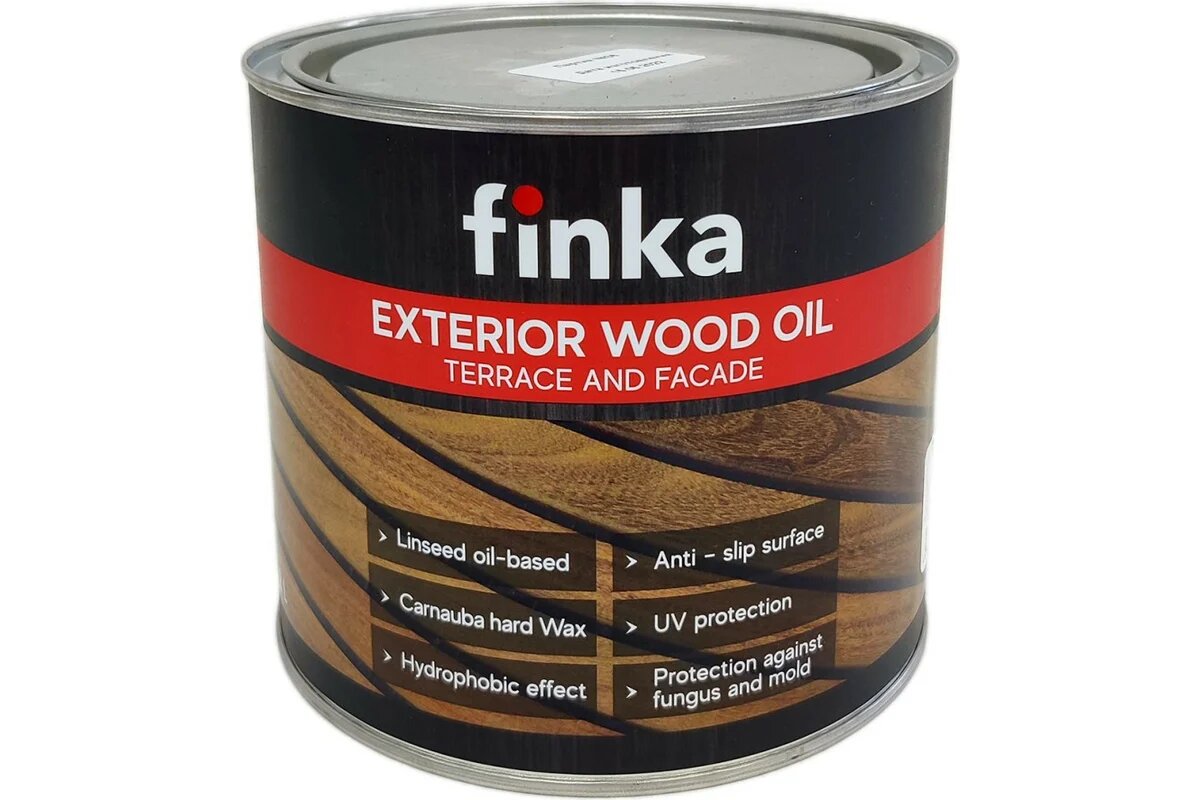 Масло для террас и фасадов Finka Exterior Wood Oil для внутренних и наружных работ, льняная основа, Белый (White), 2.2 л FO-22WH