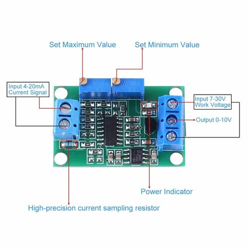 Преобразователь напряжения в ток IS Voltage to Current Converter, 4-20mA to 0-10V