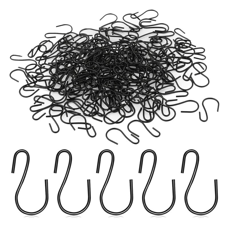 120 шт. 1-дюймовый мини-крючок S-образной формы S-образный крючок небольшой S-образный крючок металлический мини-декоративный крючок для поделок (черный)