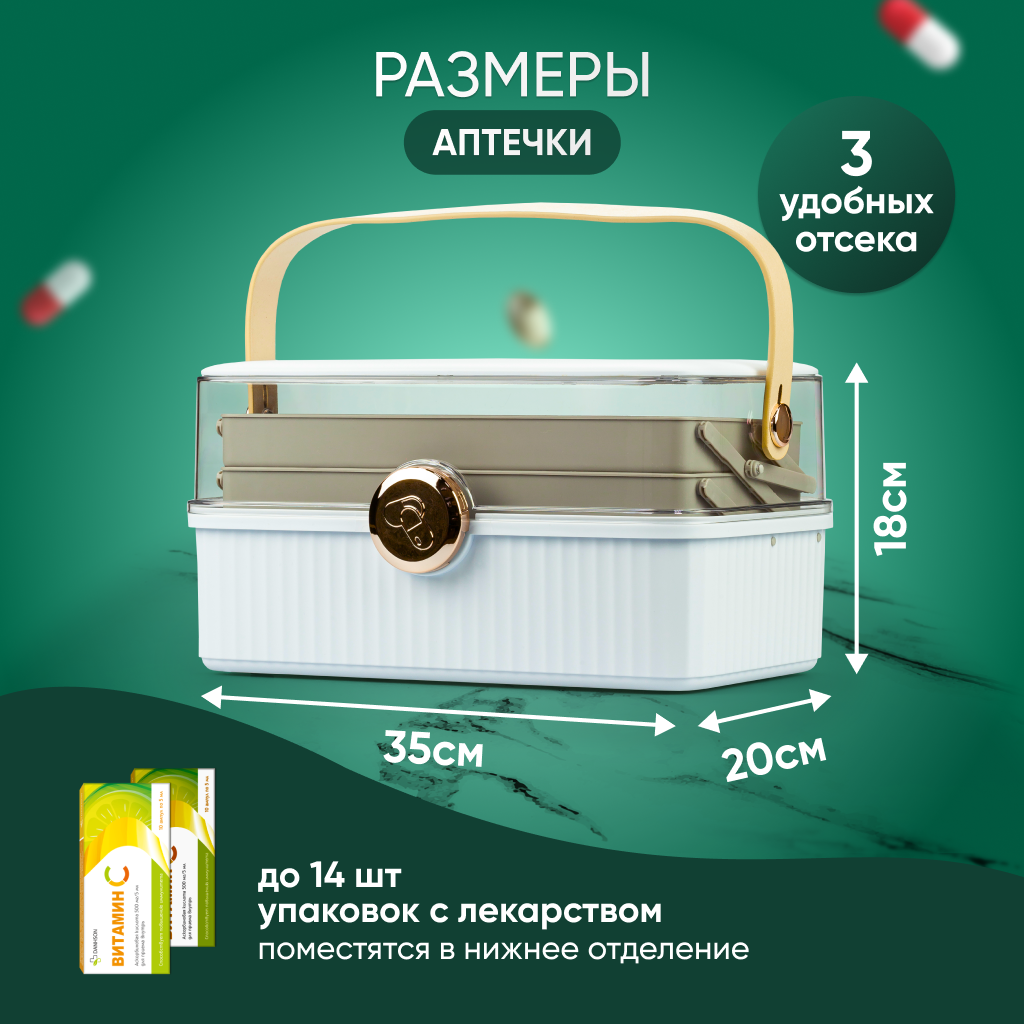 Контейнеры Для Лекарственных Препаратов Аптечка домашняя автомобильная дорожная Solmax, контейнер органайзер для хранения лекарств