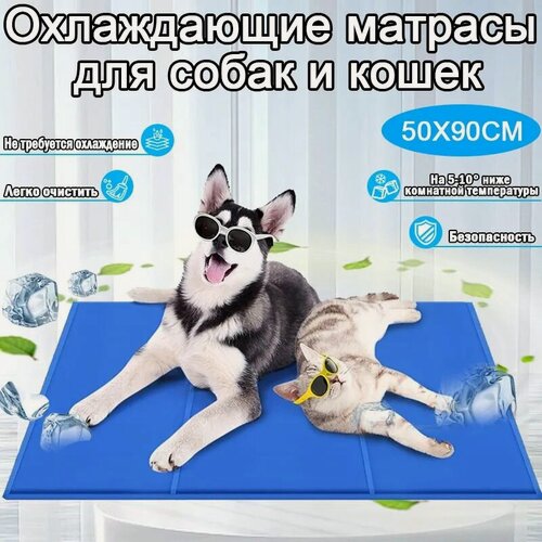 Изображение товара Охлаждающий коврик для собак гелевый, лежанка для кошек и собак, водонепроницаемая, холодная лежанка для малых, 50X90 см