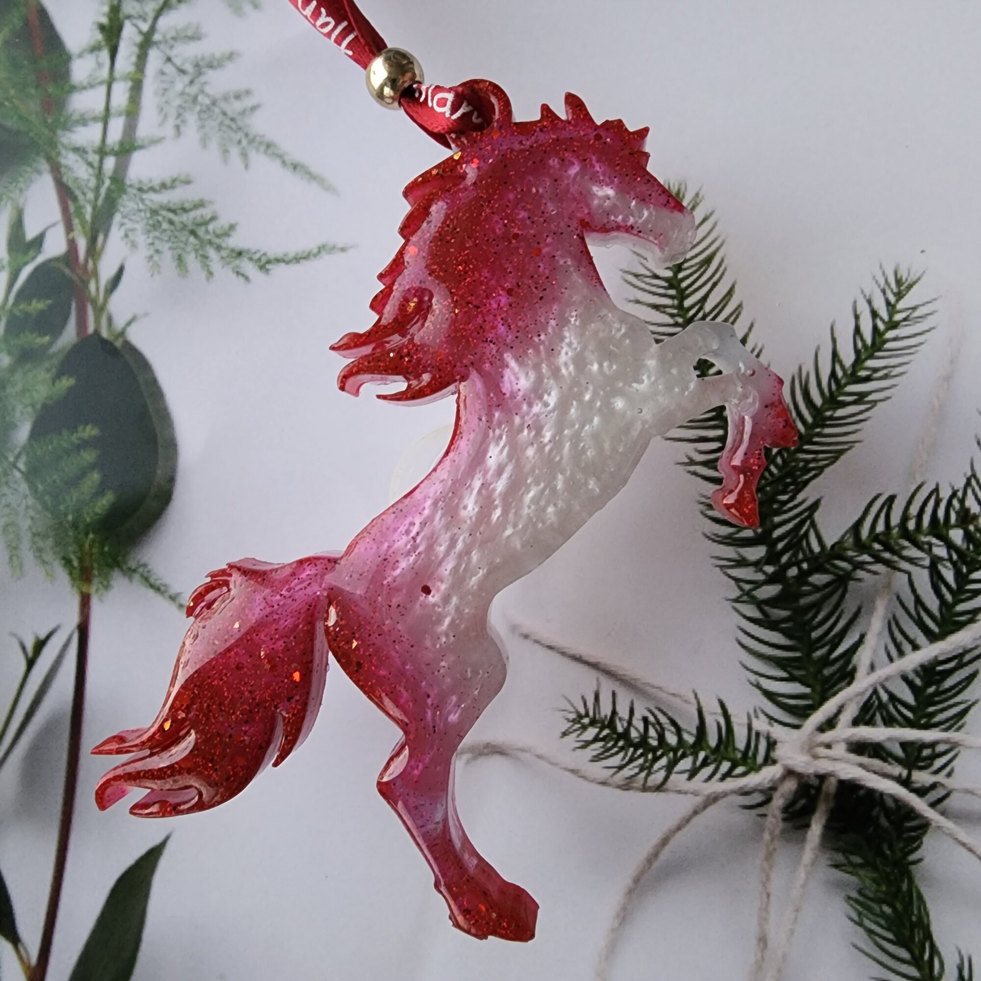 Елочная игрушка "Огненная лошадь" символ нового 2026 года