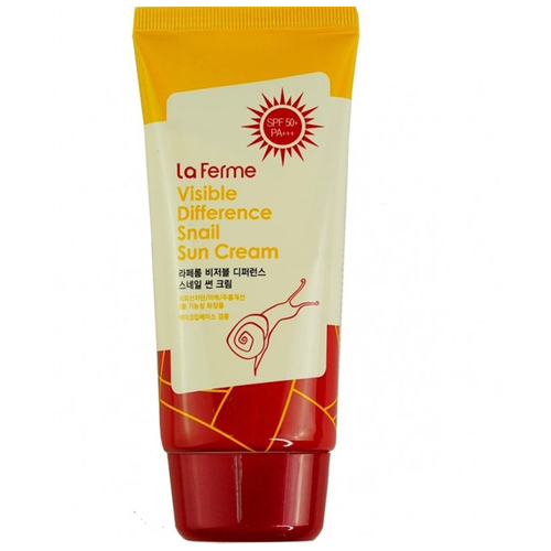 Солнцезащитный крем с муцином улитки La Ferme Visible Difference Snail Sun Cream SPF 50+ PA+++ солнцезащитный улиточный крем farmstay la ferme visible difference snail sun cream 50ml