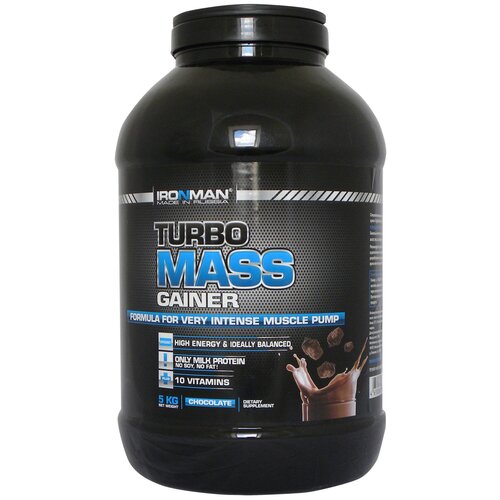 гейнер ironman turbo mass gainer ваниль 700г х 2шт Гейнер IRONMAN Turbo Mass Gainer, 5000 г, шоколад