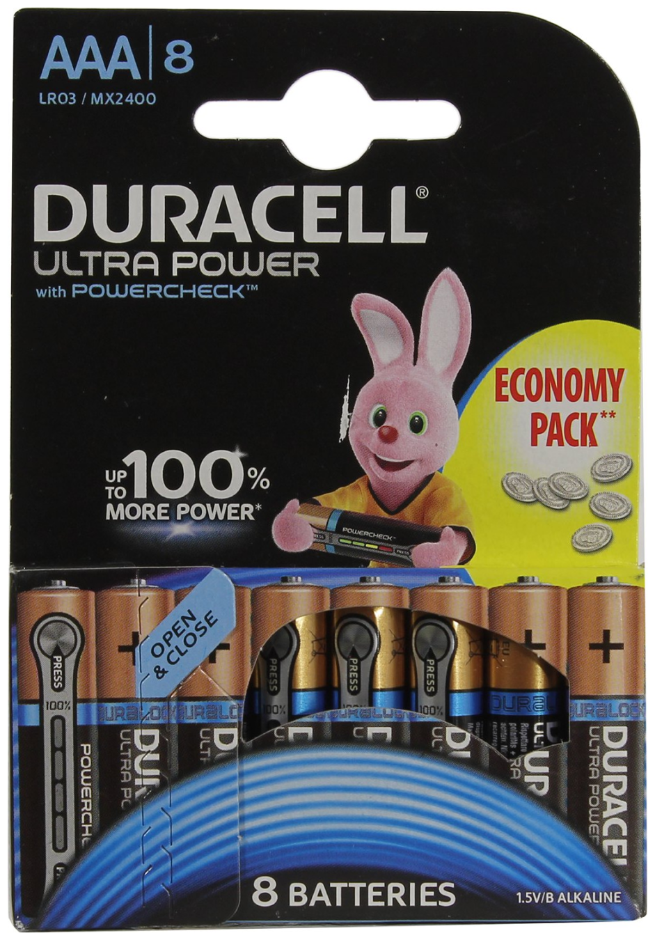 Duracell Ultra Power MX2400-8 (lr03) Size"AAA", 1.5V, щелочной (alkaline) (уп. 8 шт)