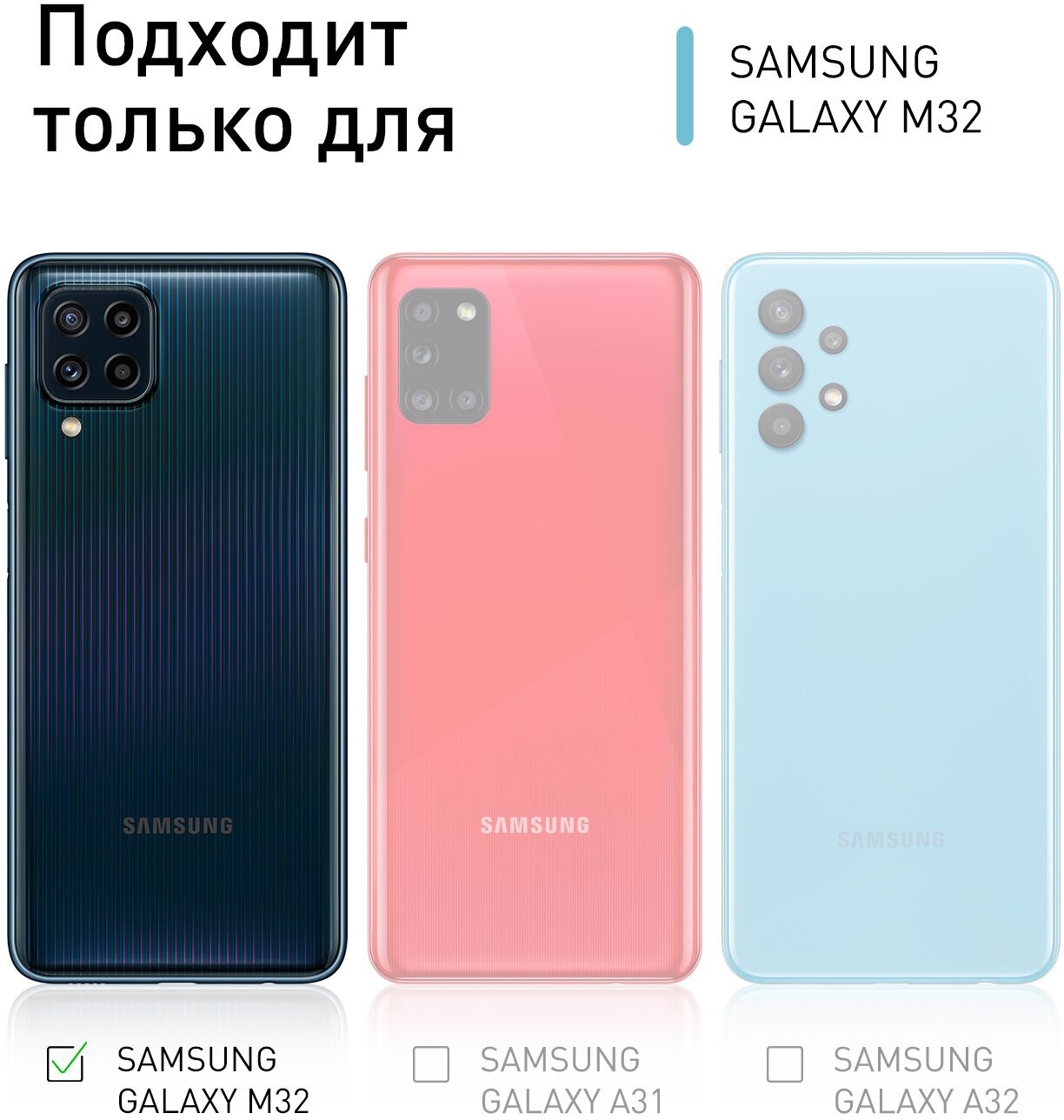 Чехол-накладка для Samsung Galaxy M32 (Самсунг Галакси М32) с матовым покрытием ROSCO и бортиком (защитой) вокруг модуля камер, черная