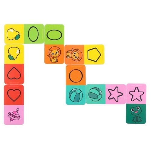 Развивающий набор игрушек для ванны «Домино. Учим цвета и формы», 20 деталей 9225947