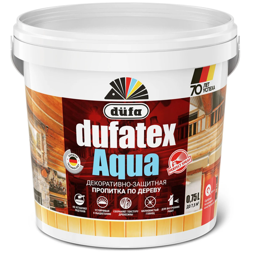 Dufa пропитка Dufatex Aqua, 0.805 кг, 0.75 л, тик biofa пропитка защита для торцов 1 кг 1 л золотой тик