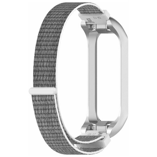 Нейлоновый браслет с металлической оправой для Samsung Galaxy Fit 2 SM-R220 серый 119900₽