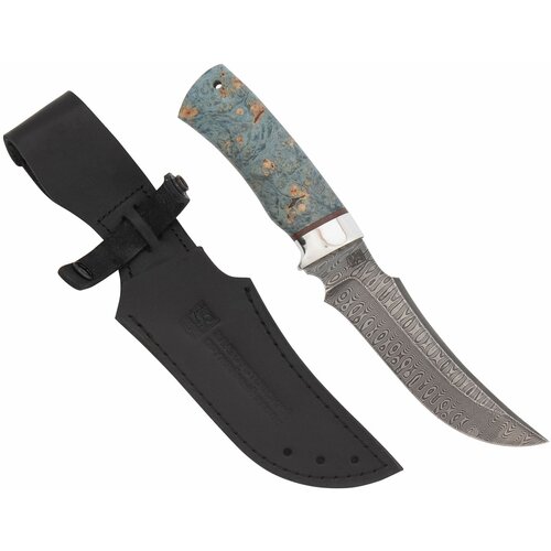 Нож ручной работы Сокол (нержавеющая дамасская сталь, кап клёна стабилизированный) нож сокол дамасская сталь