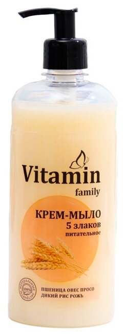 Крем-мыло жидкое Vitamin Family 5 Злаков Питательное 650 мл