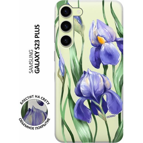 Силиконовый чехол на Samsung Galaxy S23+, Самсунг С23 Плюс с 3D принтом Amazing Irises прозрачный силиконовый чехол на samsung galaxy s23 самсунг с23 плюс с 3d принтом amazing peonies прозрачный