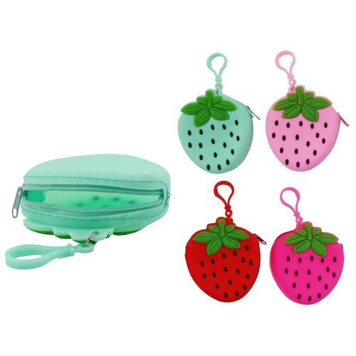 фото Кошелек "strawberry" силикон на молнии, (цвет светло- розовый) 10*8,5см m-9524 нет бренда
