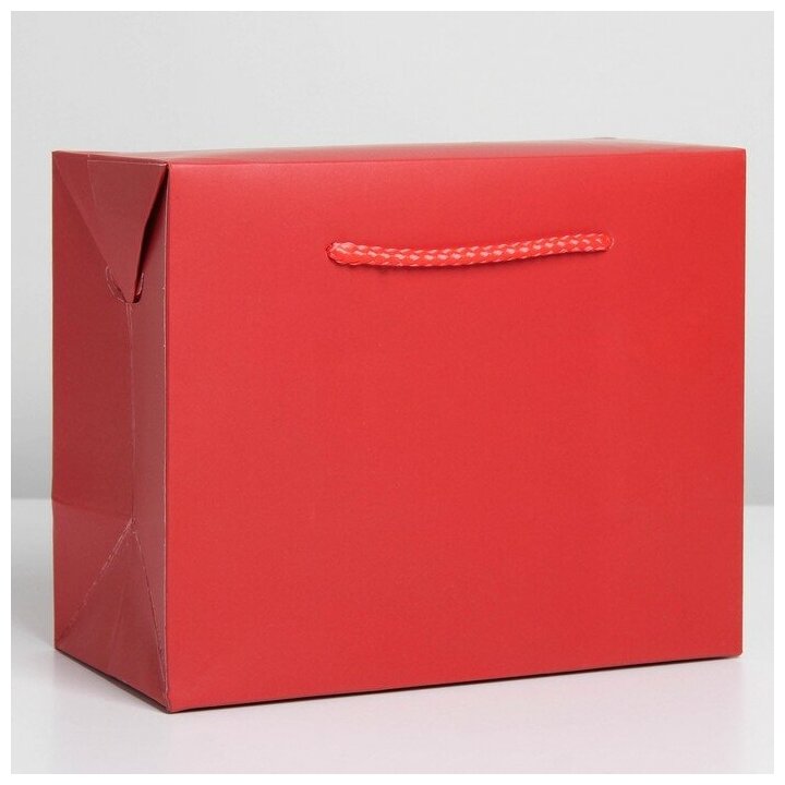 Пакет — коробка «Красный» 28 × 20 × 13 см