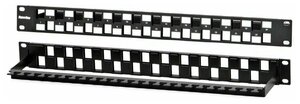 Патч-панель Hyperline PPBL3-19-24S-RM наборная, 19", 1U, под 24 экран./неэкран. модуля Keystone Jack