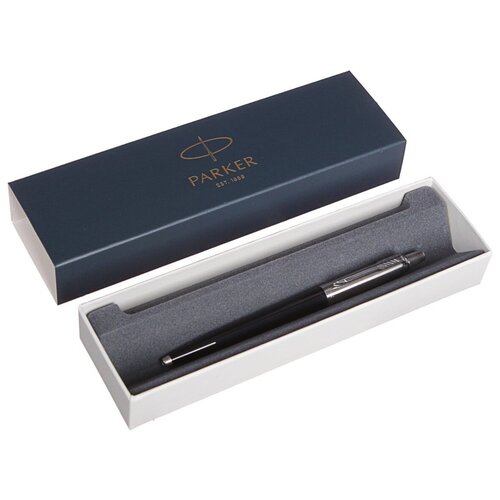 Parker Ручка шариковая Parker Jotter K60 Black M, корпус из нержавеющей стали, синие чернила