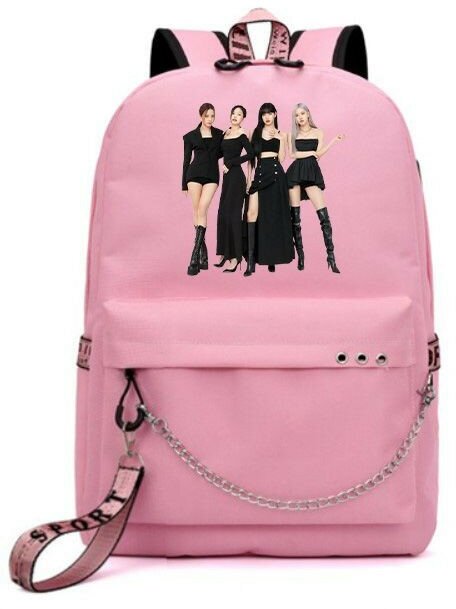 Рюкзак Black Pink розовый с цепью №1