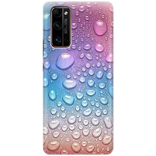 фото Ультратонкий силиконовый чехол-накладка для honor 30 pro+ с принтом "множество капель" gosso