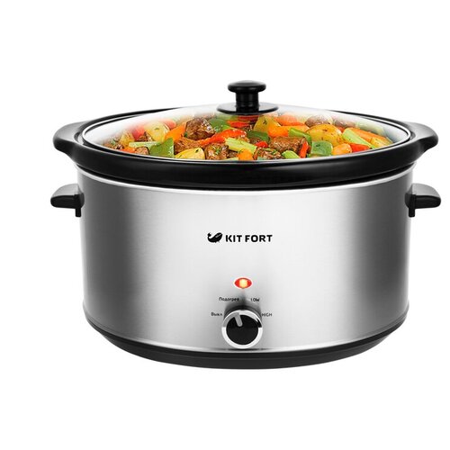 Медленноварка Kitfort KT-211 серебристый 220000₽