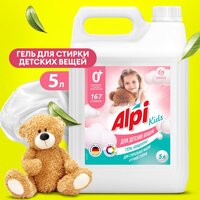 Гель для стирки белья, детский гель для стирки, универсальный, гипоаллергенный Grass Alpi Kids 5л