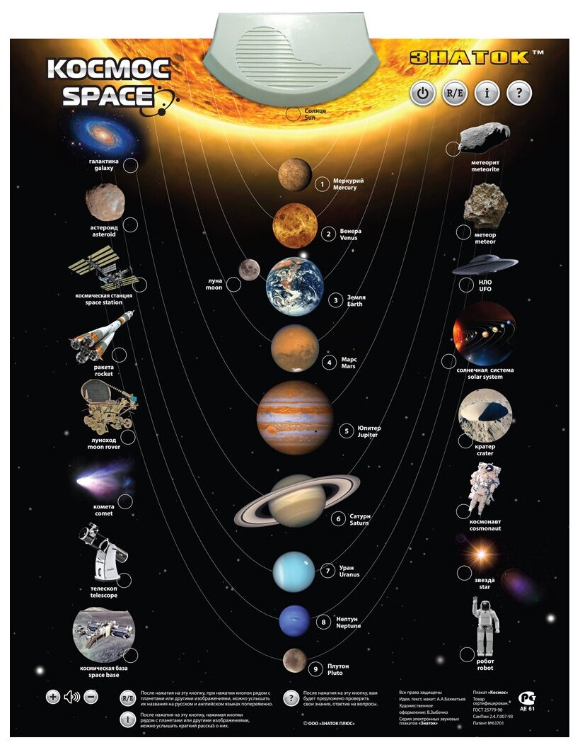 Электронный плакат Знаток Космос/Space