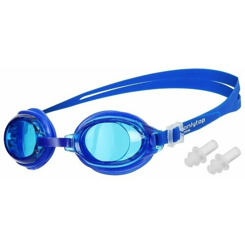 фото Очки для плавания (бассейна), детские + беруши, цвет синий onlytop