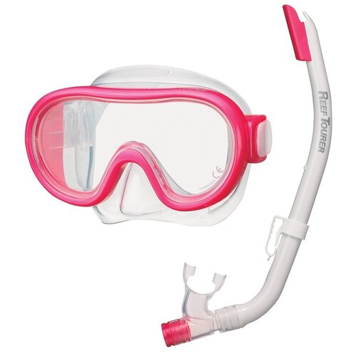 фото Маска и трубка детский комплект для подводного плавания reeftourer rcr0204 ярко розовый reef tourer