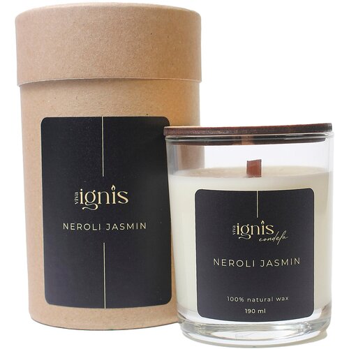 Свеча ароматическая/ Viva Ignis/NEROLI&JASMIN (стекло) 190мл