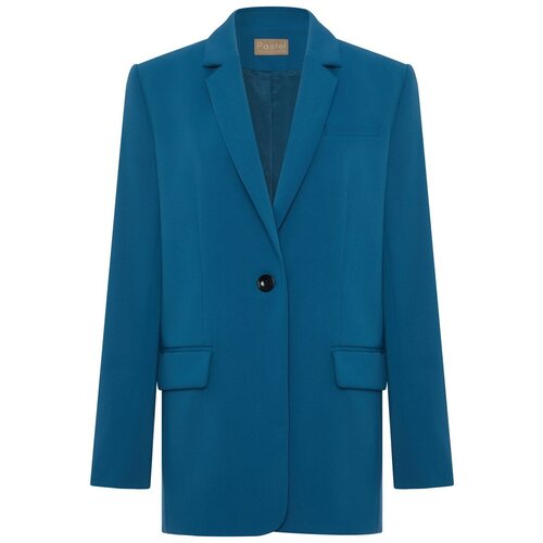 Пиджак PASTEL MOSCOW, средней длины, оверсайз, размер M/L, синий