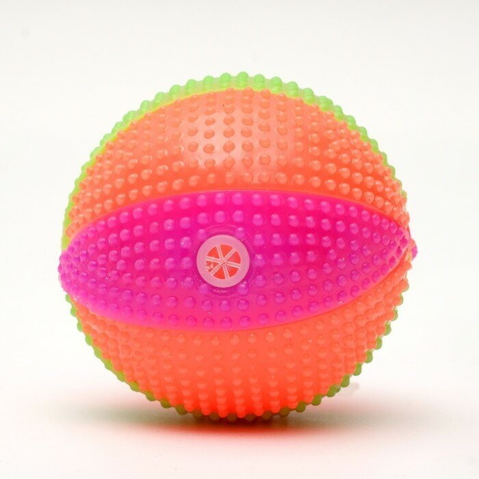 Мячик светящийся для собак ТероПром 1377293 "Цирковой", TPR, 6,5 см, микс цветов