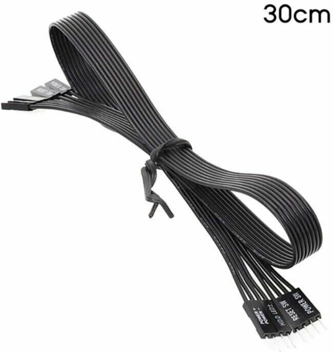 фото Комплект удлинителей power sw reset sw hdd led power led+-, 30см черный
