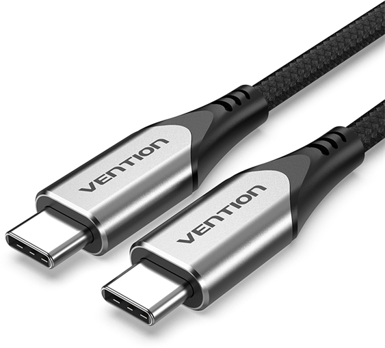 Кабель Vention USB-C to USB-C 3.1 Cable 1.5M Cotton Braided Gray (TAAHG)