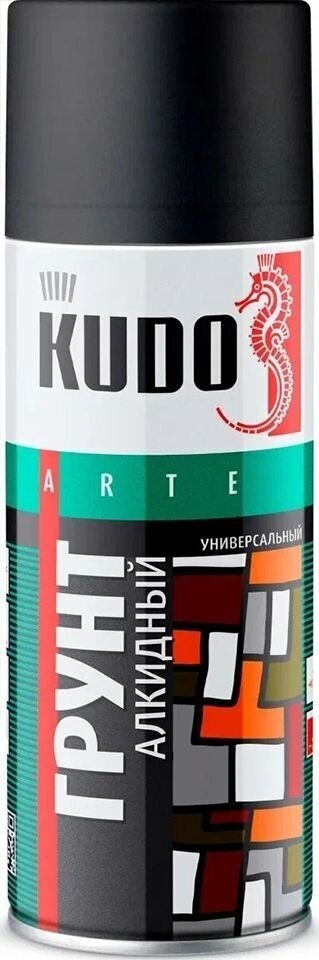 Кудо KU-2003 грунт аэрозольный алкидный универсальный черный (0,52л) / KUDO KU- 2003 грунт аэрозольный алкидный под окраску черный (0,52л)