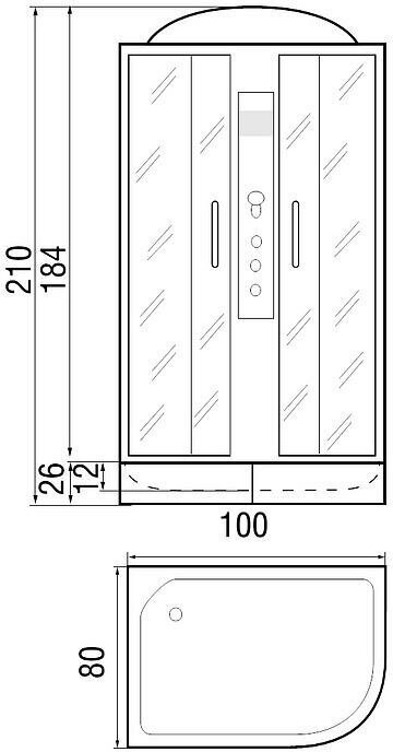 Кабина RIVER Душевая кабина River Desna 100/80/26 MT L