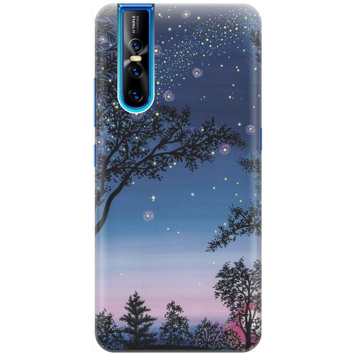 фото Силиконовый чехол на vivo v15 pro / виво в15 про с принтом "деревья и звезды" gosso