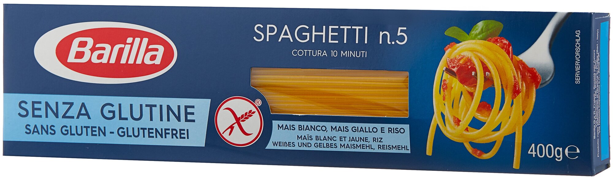 Barilla Макароны Senza Glutine Spaghetti n.5 без глютена, 400 г - фотография № 3