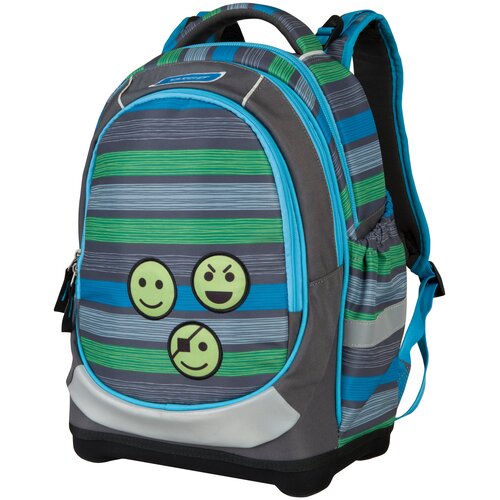 Рюкзак школьный для мальчика серии Смайлики, цвет серый