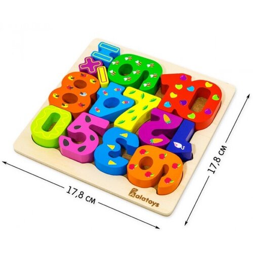 развивающая игрушка сортер головоломка башня цифры alatoys деревянные цифры Балансир-башня «Цифры» алатойс БШ04