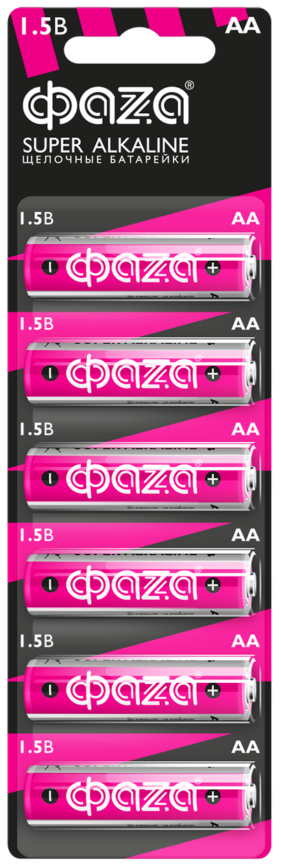 Элемент питания алкалиновый AA/LR6 1.5В Super Alkaline BL-6 (уп.6шт) ФАZА 5002043