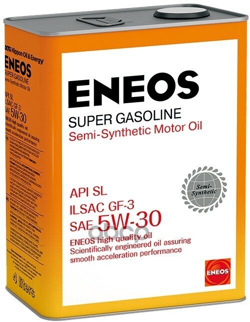 ENEOS Масло Моторное 5W30 Eneos 4Л Полусинтетика Super Gasoline Sl