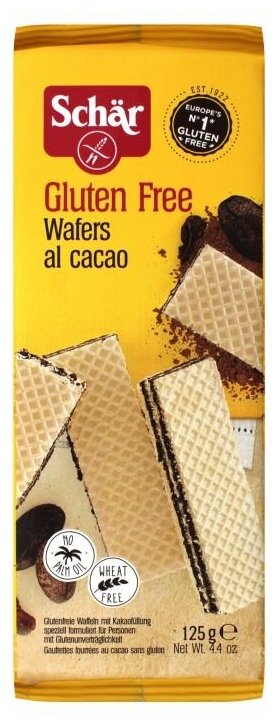 Вафли Schaer с какао без глютена 125г Dr. Schaer - фото №3