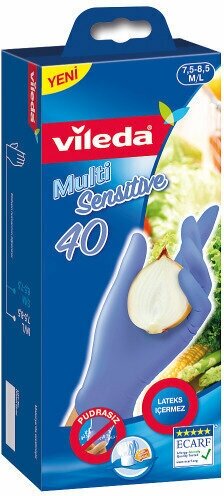 Перчатки хозяйственные Vileda Мульти Сенситив 40 шт S/M