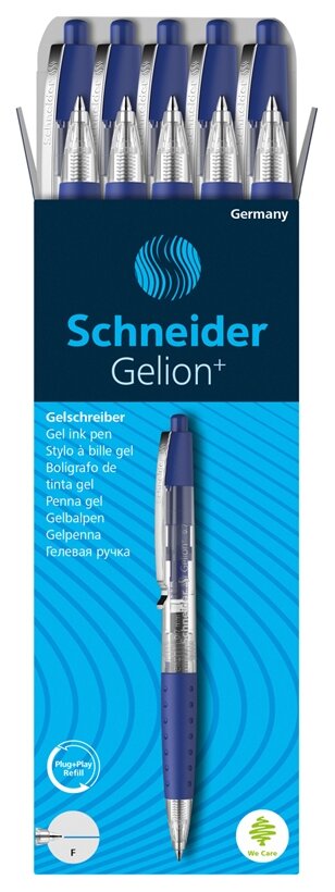 Schneider Набор гелевых ручек Gelion+, 0.7 мм, cиний цвет чернил, 10 шт.